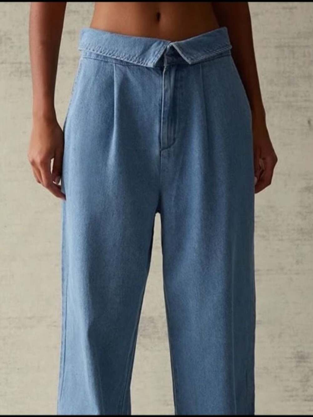 PacSun High Waist or Foldover Pleated Wide Leg Denim Pants Y2K Womens S